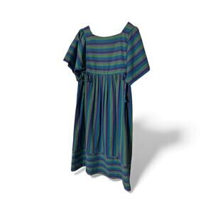 VINTAGE MALAMA HAWAII STRIPE SIDE TIES DRESS SZ M/L